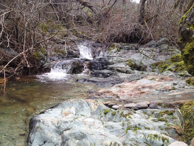 Small cascades in American Creek.  Keep going past this to reach the hidden pool.
