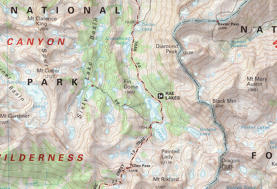 Topo Map by Tom Harrison from John Muir Map Pack